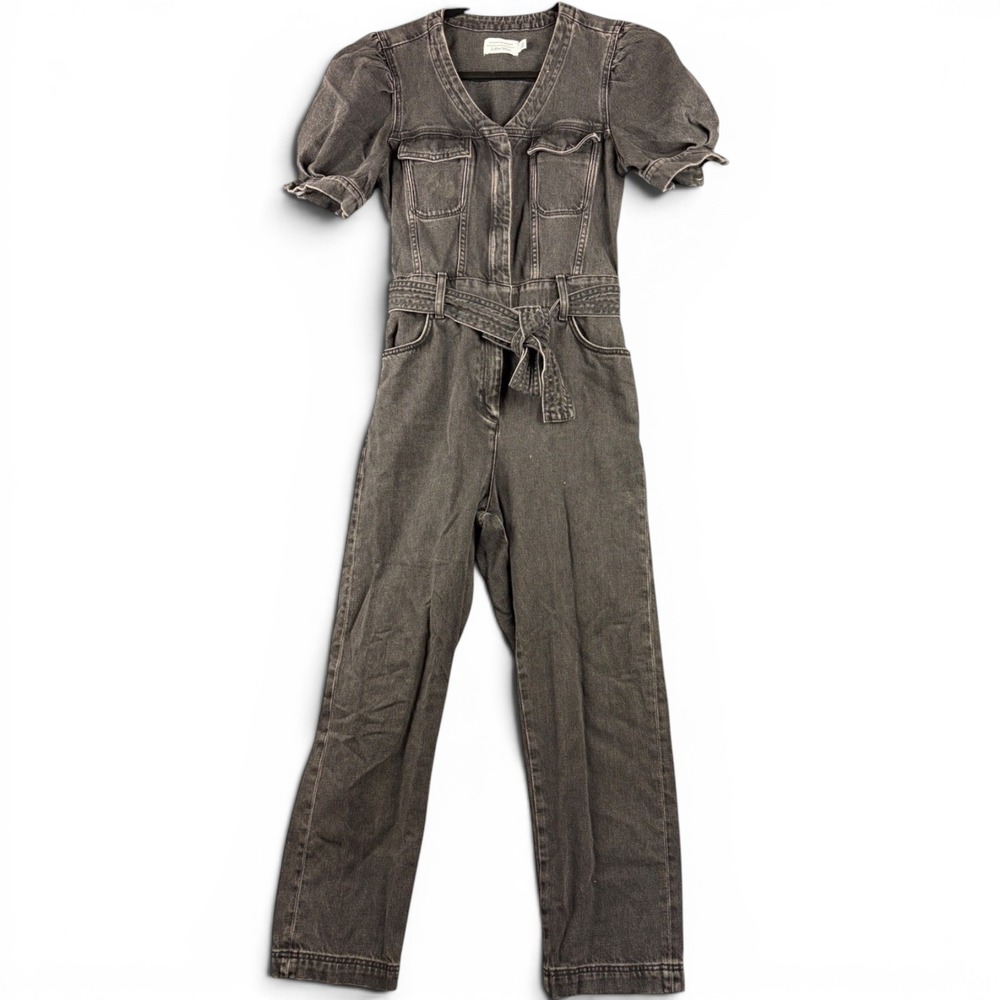 & Other Stories Los Angeles Atelier Denim Jumpsuit‎ Washed Black Grey Size 4 EUC